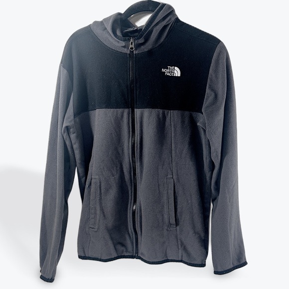 The North Face Other - The North Face Two-Tone Black and Gray Fleece Jacket Boys XL Hooded